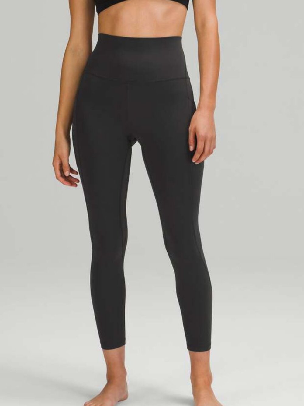 Lululemon 6 Black Align High-Rise Pant with Pockets 25" Nulu Leggings Yoga Gym